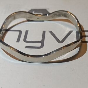 Silver Wave Bangle Bracelet